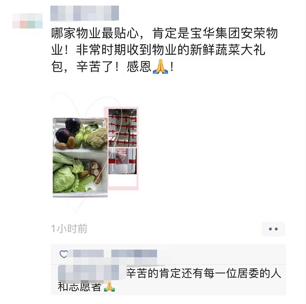 不一样开发商——宝华集团，自费为业主发放新鲜物资！